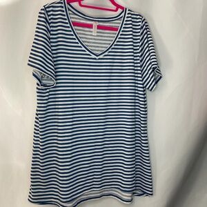 Blue & White Striped Christy Tunic, 2XL, NWT